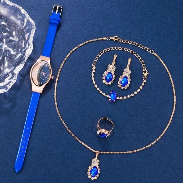 Luxury Watch Diamond Necklace Set Elegant Fashion Casual Wristwatch for Girls